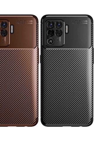 Oppo Reno 5 Lite Kılıf Karbon Silikon Case