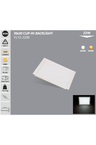 2 Adet Noas Yl15 2200 22w 30x30 Clipin Led Panel 6400k Beyaz Işık