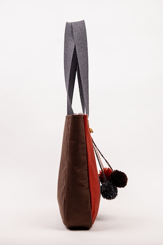 Fabric Craft Bag Omuz Çantası Kadın Duck Kumaş Desenli Büyük Boy Günlük Çanta Kahverengi - Bordo
