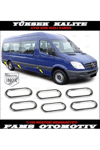 Vw Crafter Krom Yan Reflektör Çerçevesi 6 Prç. 2006-2016