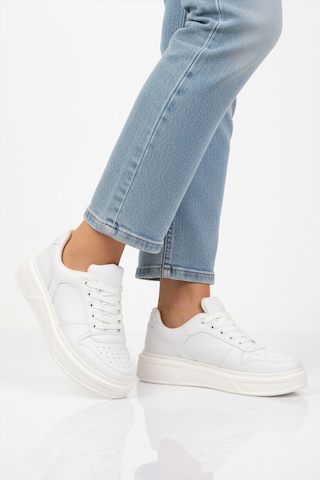Ayk's Beyaz Bağcıklı Cilt Hafif Unisex Sneaker Aper 049 G Beyaz-beyaz