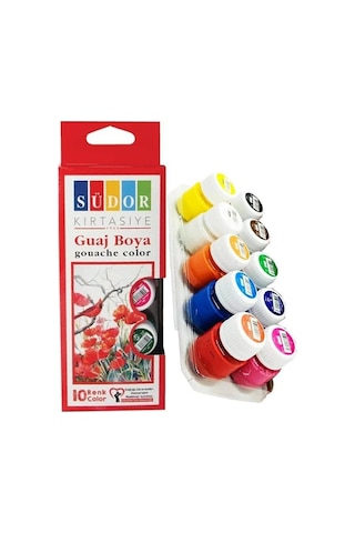 10 Renk Guaj Boya Südor 35x50cm Telli Spralli Resim Defteri Palet Resim Fırçası 15 Yaprak Guajboya Resim Defteri Çok Renkli