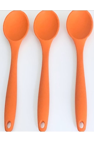 Bybirgül  Büyük Boy Yanmaz Yapışmaz Silikon 3lü Kaşık Set  ,Turun