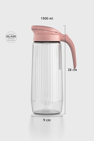 Renga Beluga 1500 Ml Gravürlü Cam Sürahi 111021 Pembe
