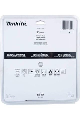 Makita E-02559 9" Elmas Bıçak, Turbo, Genel Amaçlı