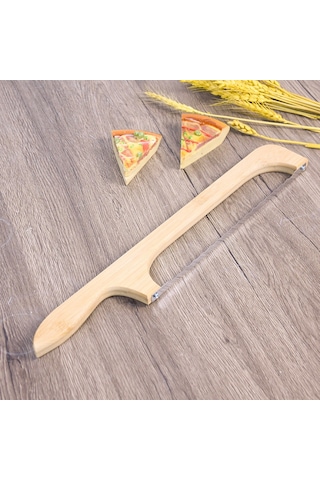 Suofeng Stainless Steel Gevşek Kırıntı Serrated Ekmek Dilimi, Ayarlanabilir Bıçaklı Ahşap Kollü Mutfak Kesici Aracı 40cm Ahşap