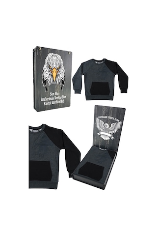 Beşiktaş Kartal Baskı Çocuk Sweat Ahşap Kutulu 001
