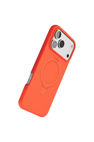 Newface - 332 - Apple iPhone Uyumlu 17 Pro Max Regal Magsafe Standlı Kapak - Glblseme - - Turuncu