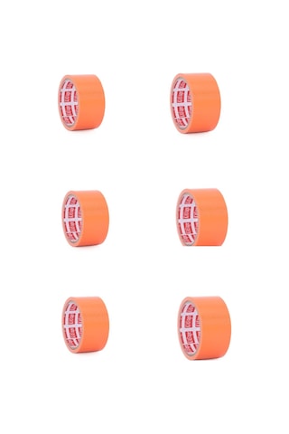 Turuncu Cam Montaj Bandı 45 Mm Pvc Bant Tamir Bandı 30 Metre 6 Ad