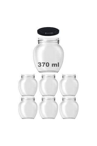Afracam 370 Ml Şeffaf Cam Kavanoz 370 Cc Konserve Metal Kapaklı Cam Kavanoz 6 Adet Şeffaf, 370 Cc Yumurta Genel