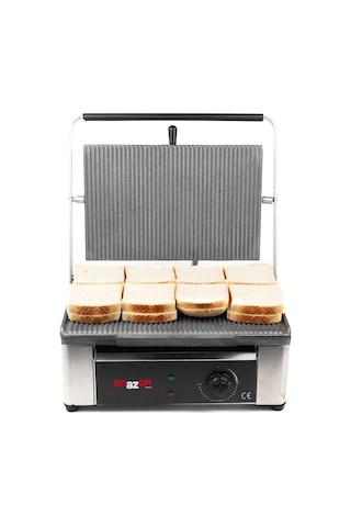 16 Dilim Elektrikli Saf Demir Döküm Tost Makinesi 1550 W. Döküm :40x27 Cm