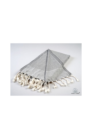Peştemal %100 Doğal Pamuklu Türk Ev Tekstili Hamam - Banyo - Plaj - Spor Için 100x180 Cm 380gr Siyah & Beyaz