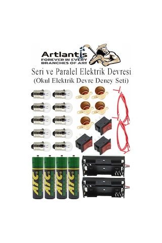 Seri Ve Paralel Basit Elektrik Devresi 1 Paket Deney Seti Sarı Mini Duy 5 Adet Mini Ampul 10 Adet Anahtar İş Eğitimi Set
