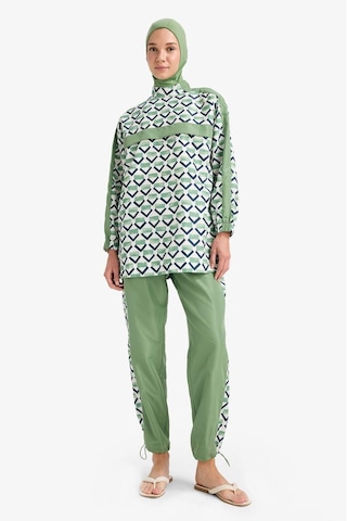 DeFacto Regular Fit Su İtici 3'lü Desenli Burkini Tesettür Mayo Takım E7996AX25HSGN680
