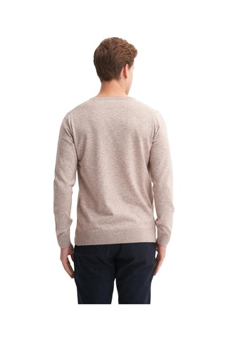 Cazador Premium Slim Fit Viskon Karışımlı Bisiklet Yaka Kazak-33220 Bej Melanj