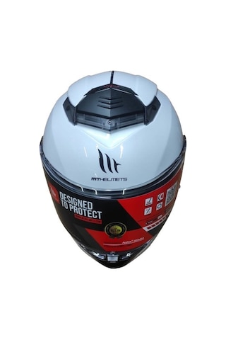 Mt Helmets Atom 2 Sv Çeneden Açılır Motosiklet Kaskı Beyaz Beyaz