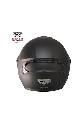 Free-m 618 Güneş Vizörlü Yarım Açık Kask Mat Titanyum