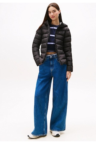 Tommy Hilfiger Kadın Marka Bayrak Logolu Sabit Kapüşonlu Kapitone Dolgulu Siyah Mont Dw0dw21617 Bds-10194 Siyah