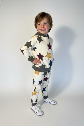 Yıldız Baskılı Kapşonlu 2 Li Takım Haki