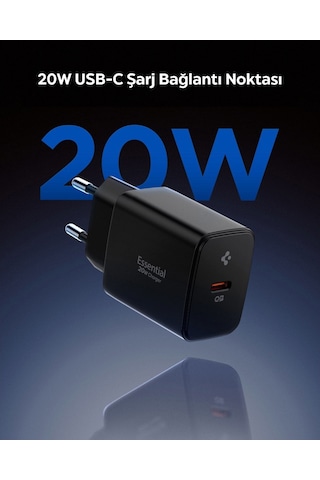 Spigen 20w Usb-c Mini Hızlı Şarj Aleti Samsung Uyumlu Pps / Şarj Isısını Düşürür Gan Destekli Akım Korumalı Güç Adaptörü