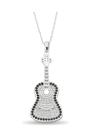 925 Ayar Gümüş Gitar Kolye - 23174001 Gümüş