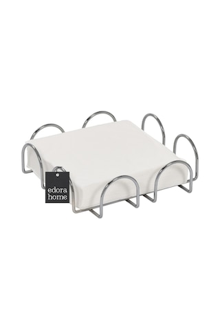Parlak Silver 18 Cm Peçetelik Büyük Boy Peçete Standı Kafe Restoran Otel Paslanmaz Metal Gümüş