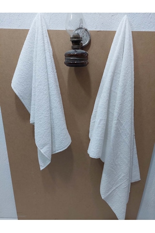 Mef Collection Banyo Havlu Seti Orta Boy Beyaz 2'li