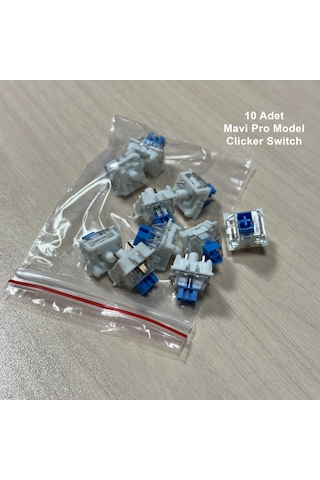 Mavi Clicker Switch / 10 Adet - Bisiparisver