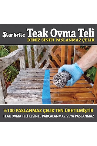 Starbrite - Tik Ovma Teli ''magic Scrub'' Paslanmaz Çelik : Tik Ahşaplardaki İnatçı Kir Ve Küflere Karşı Profesyonel Çözüm