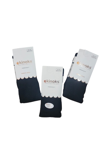 Ekinoks Socks Ekinoks 3 Lü Dikişsiz Kız Çocuk Koton Külotlu Çorap Siyah