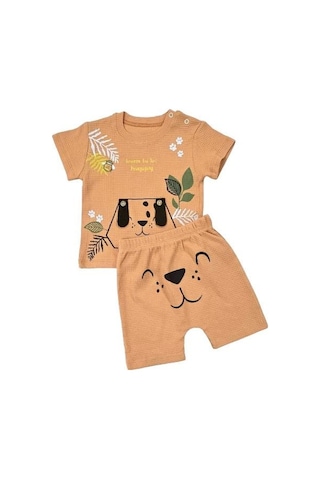 Erkek Bebek Şortlu Takım turuncu