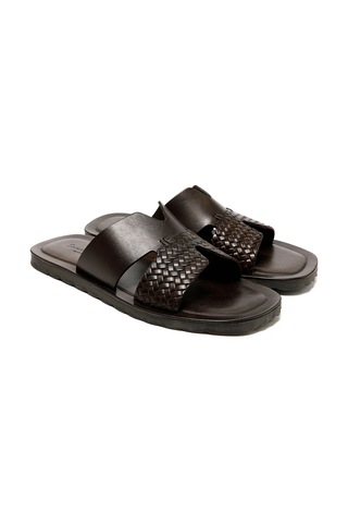 The Sandals Factory Dark Brown Sandalet Erkek M7896 The Sandals Factory Leather Upper Sandals Dark Brown