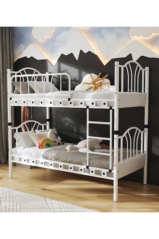 Missidea Bella Vintage Esintili Lüks Metal Ranza Beyaz 90x190 Cm 90 x 190