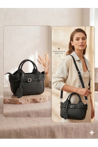 Aldorya Urban Buckle Deri Görünümlü Çanta Siyah