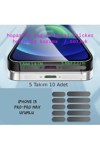 Apple Uyumlu iPhone 13 Pro/pro Max Tüm Serileri Için Siyah Toz Ve Kir Önleyici Hoparlör Toz Önleyici