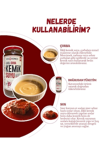 Veg&Bones İlikli Dana Kemik Suyu Yüksek Kolajen Ve Protein Deposu 3'lü