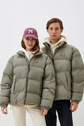 Lacoste Primaloft Neo Synthethic Fill Loose Unisex Dik Yaka Gizli Kapüşon Bol Kesim Haki Mont Haki