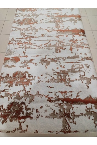 Kiremit Renk Akrilik Leke Tutmaz Silinebilir Anti Bakteriyel Dört Mevsimlik Dokuma Taban Kesme Halı