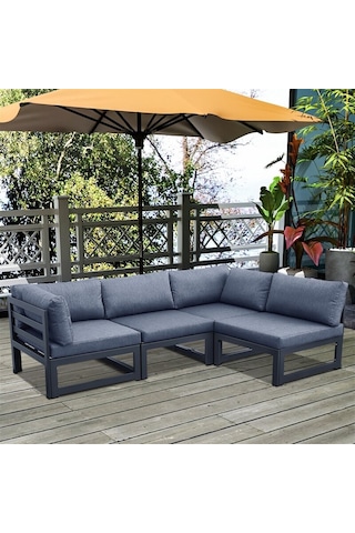 Royal Metal Bahçe Oturma Grubu Antrasit