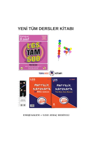 Tonguç Lgs Tam 500 Soru Bnk. - 8. Sınıf Ters Düz Partikül Matematik Sb. Emoji Kalem + Uzay Ayrç Hd