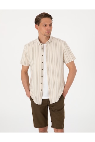 Pierre Cardin Erkek Bej Gömlek Kısa Kollu 50307092-vr011 Bej