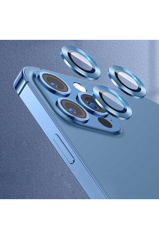 Noktaks  Apple Uyumlu  iPhone 13 Pro  Kamera Lens Koruyucu Cl-07 - Mavi