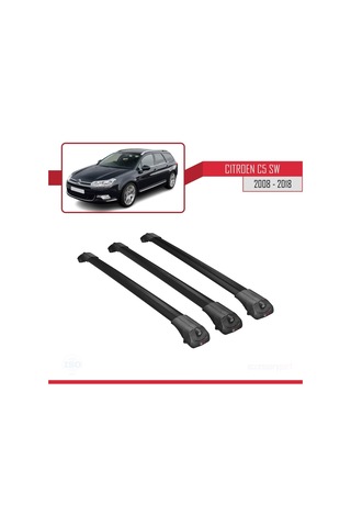 Citroen C5 Sw 2008-2018 Arası İle Uyumlu Ace-1 Ara Atkı Tavan Barı Siyah 3 Adet Bar