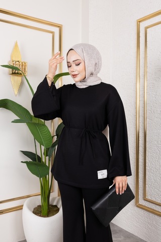 Mevsimlik Modal Kumaş Takım - T114 Siyah