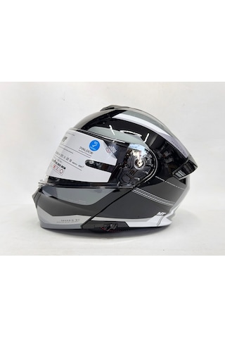 Mt Kask Genesis Sv B12 Raccoon Çene Açılır Kask Parlak Renk Çok Renkli