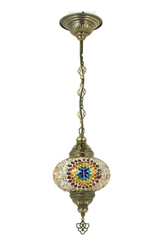 Mozaik Gece Lambası Balkon İçin Tekli Avize Renkli