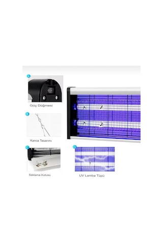 Elektrikli Uv Sivrisinek Öldürücü Zincirli Askılı 4+4 W