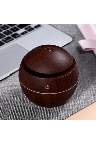 Vkemall Ahşap Desenli Mantar Şekilli Nemlendirici Aromaterapi Makinesi, Usb Besleme, 130ml Kapasite, Ev Ofis Odalar İçin, Sağlıklı Havva Sağlar