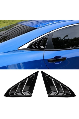 Honda Civic Fc5 Kelebek Cam Kaplama Vizörü Siyah Köşeli Model