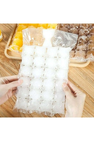 Maiyame Tek Kullandım Buz Küpü Torbaları 100 Adet 2400 Küp - Gıda Grubu Pvc, Kendini Kapatan, Silikon Huni İçeren, Hızlı Dondurma, Seyahat Ve Parti İçin
